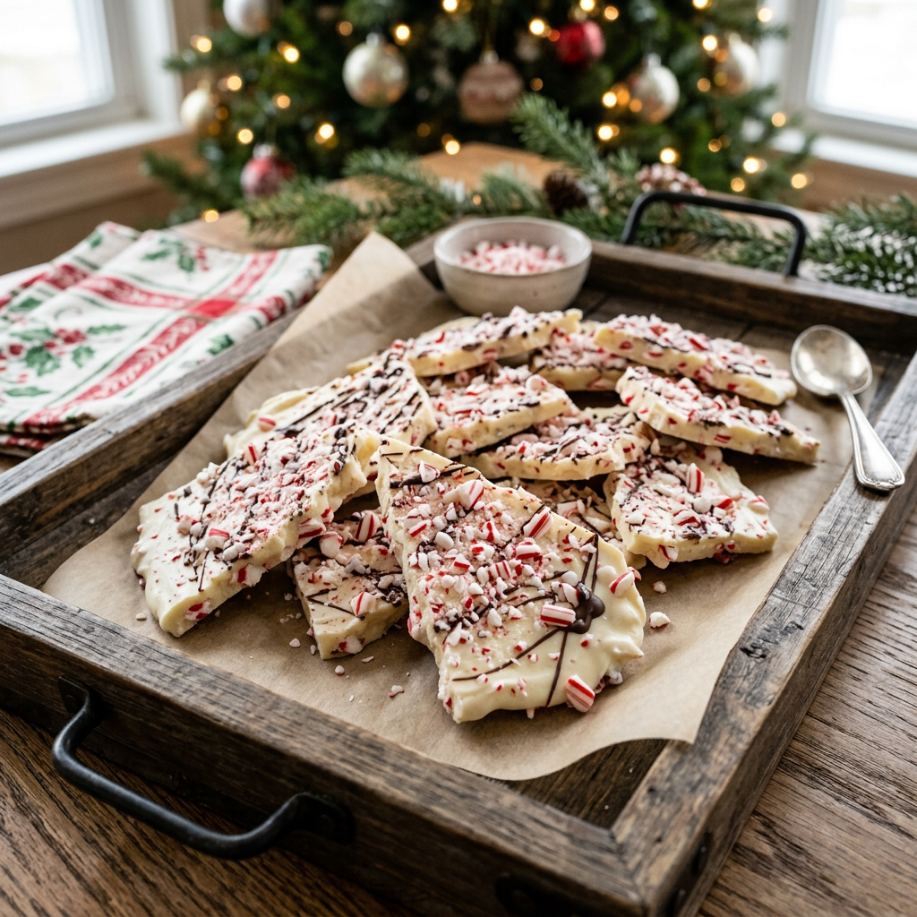 Easy 2-Ingredient White Chocolate Peppermint Bark Recipe